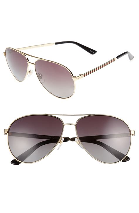 gucci white aviator sunglasses|gucci 61mm aviator sunglasses.